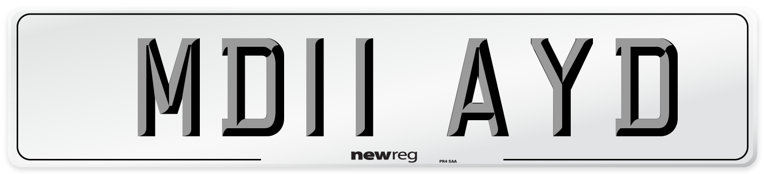 MD11 AYD Number Plate from New Reg